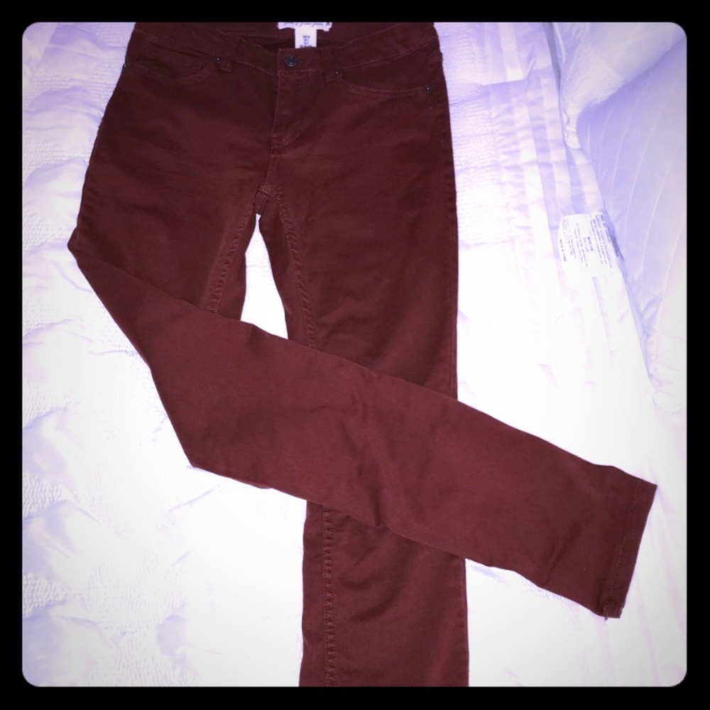 H&M Maroon/Burgundy skinny jeans